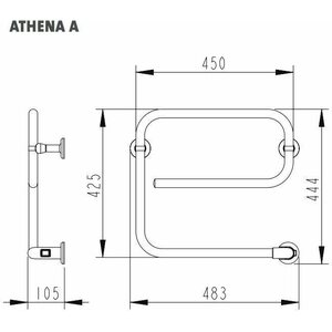 Purmo Pyyhekuivain Athena A 425x450mm 40W valkoinen