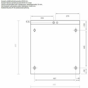 Polaria Valaisinpeilikaappi VPK 550 Led vikavirtasuojalla oikea
