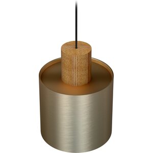 Valaisin Grönlund LOG 20-kattovalaisin Ø 20 cm, ↕ 26 cm, puu/harjattu messinki