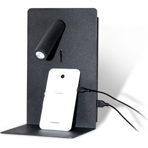 Valaisin Grönlund Shelf Spot USB-seinävalaisin musta