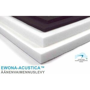 Äänenvaimennuslevy pinnoitettu valkoinen 1200 X 1500 X 10 mm 5kpl/pktta