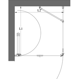 Hietakari Infinia 252 (211x213) Suihkunurkka kiinteällä seinällä ja taittuvalla ovella