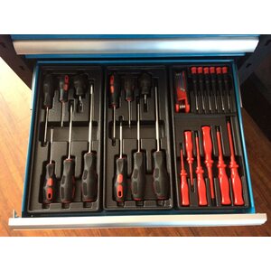 Timco 6 ltk 220-osainen työkaluvaunu työkaluilla, sininen
