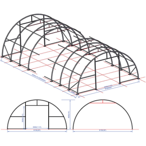 Ranch 9,15 x 20 x 4,5 m 900g kalustohalli