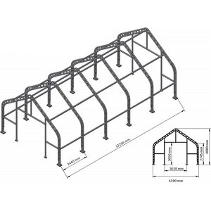 Ranch Premium 6.1 x 12.2 x 4.88 m 900g kalustohalli