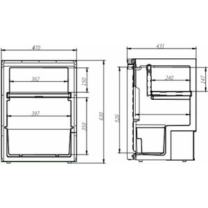 Frezzer Pro 65L 12/24V kompressorijääkaappi hopea