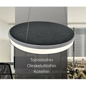 Valaisin Grönlund Kattovalaisin Acoustic Circulo Ø60cm LED 36W 3000K Vaaleanharmaa