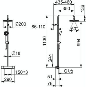 Oras sadesuihkuhana 7402 nova käsisuihku 1-t 95 mm