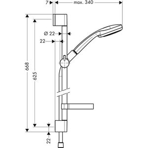 Hansgrohe suihkusetti 27776000 croma 100 vario/unica