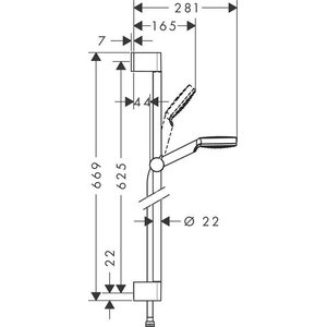 Hansgrohe suihkusetti 26533400 crometta 1jet 65cm
