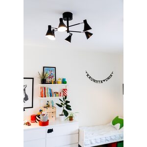 Sessak Lighting Noomi 6-os kattoplafondi mattamusta 6 x E14 Max. 28W IP20