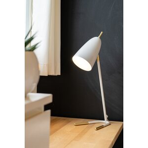 Sessak Lighting Aiden pöytävalaisin mattavalkoinen / messinki E27 Max. 25W IP20