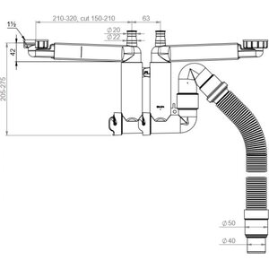 Prevex Keittiövesilukko Smartloc 2-altainen 1 1/2" SK