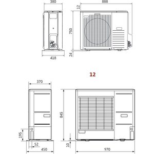Jäspi Ilma-vesilämpöpumppu Tehowatti Air split 8kW