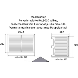 Lämpöpumpun suojakotelo Kiilax parvekemalli RAL9010