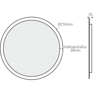Muatoa valopeili lumi ø750x35mm led 22W