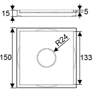Uponor Laatoitettava neliökansi Uponor Drain 150x150mm