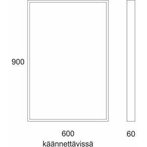 Muatoa valopeili grand lux 600x900x58mm led 24,7W valkoinen