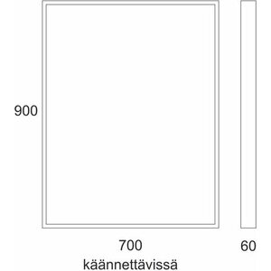 Muatoa valopeili grand lux 700x900x58mm led 26,5W valkoinen
