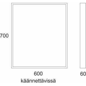 Muatoa valopeili led grand lux 600x700mm led 21,1W valkoinen pistorasialla