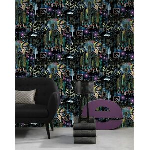 Tapetit.fi Good Vibes non-woven pimeässä hohtava tapetti multicolour(neon)