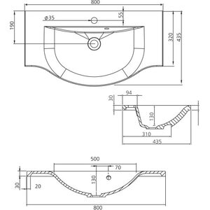 Grip Dali 80 valumarmoriallas 800x320/435mm