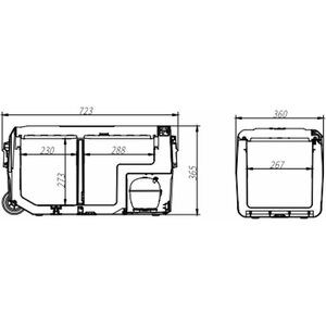 Frezzer Pro Dual 36L 12/24V 230V matkajääkaappipakastin