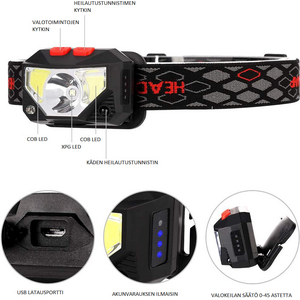 Out-Zone 100 USB-ladattava otsalamppu