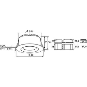 Airam Alasvalo Compact IP44 5W/830 36D DIM suunnattava