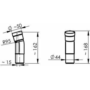 Allaway Pölyputkistonkulma 15° 44mm Allaway