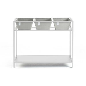Ecopots BERLIINI YRTTIPÖYTÄ VALKOINEN KEHIKKO / VALKOHARMAAT RUUKUT 36 X 101 X 80