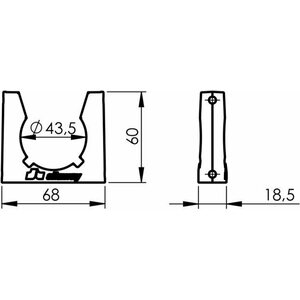 Allaway Putkikiinnike Allaway 44mm pölyputkelle 3kpl