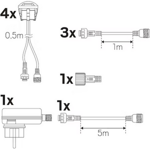 Hidealite Terassi-/porrasvalaisin Steplight Garden IP67 12V 4x3lm 4,5W 3000K Kit