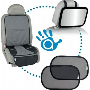 Altabebe Travel safety setti - penkinsuoja, käänneltävä peili, 2 x aurinkosuojat