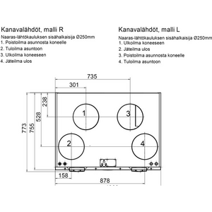 Vallox Ilmanvaihtokone 245 MV LA12 vasen