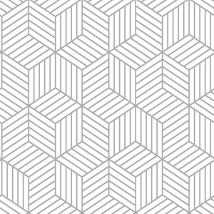 RoomMates Liimaa & Irrota -tarratapetti Striped Hexagon White/Grey