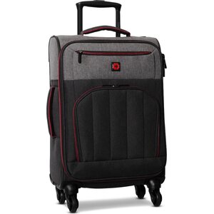 Swissbrand Logan matkalaukku L, pehmeä, musta/harmaa 103L