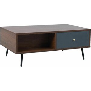 Sohvapöytä RIO 98x60xK38cm, MDF-levyä, ruskea/harmaa