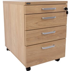 Home4you Laatikosto ERGO 4 laatikolla, lukittava, renkailla, beige