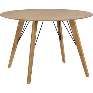 Ruokapöytä HELENA pyöreä 100cm, tammirunko, viilutettu, vaaleanruskea