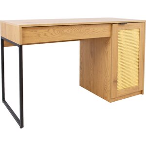 Työpöytä SAILOR 120x50xK75cm kaapilla ja laatikolla, melamiinipinta, vaaleanruskea