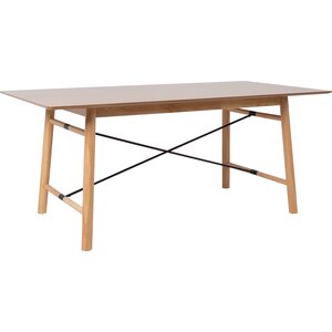 Ruokapöytä EMERALD 180x90xK75cm kumipuurunko, viilutettu, ruskea