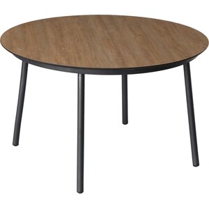 Pöytä HELSINKI, alumiinirunko, pöytälevy laminaattia, musta/ruskea