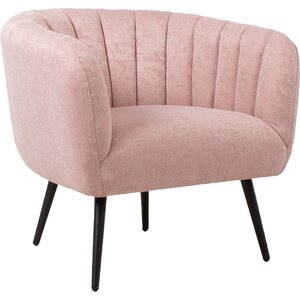Nojatuoli Tucker metallijaloilla samettiverhoilu, pinkki/musta