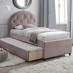 Sänky LARA 90x200cm runko lisävuoteella ja päädyllä, roosa