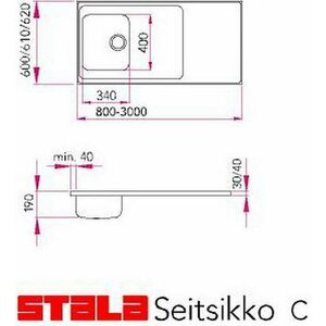 Stala Tiskipöytä Seitsikko C 900mm