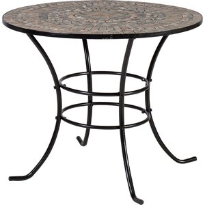 Home4you Pöytä MOSAIC pyöreä 90cm, metallirunko, mosaiikkilevy, musta