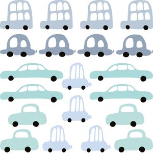 Pastelowe Autot-sisustustarra 20kpl, harmaa/minttu