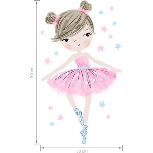 Pastelowe Ballerina-sisustustarra 90cm, vaaleanpunainen