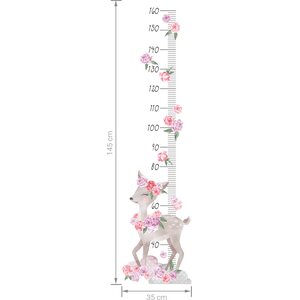Pastelowe Kauris pituusmitta -sisustustarra 145cm vaaleanpunainen